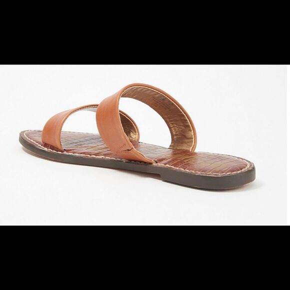 Sam Edelman Leather Double Strap Slide Sandals Gala Saddle - Medium - Picture 3 of 6